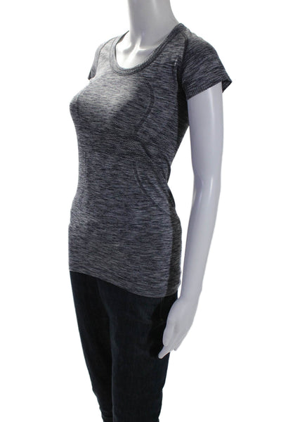 Lululemon Womens Scoop Neck Short Sleeve Pullover Activewear Top Gray Size S