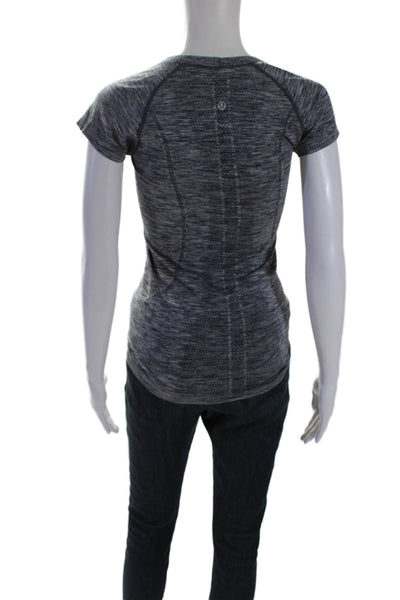 Lululemon Womens Scoop Neck Short Sleeve Pullover Activewear Top Gray Size S