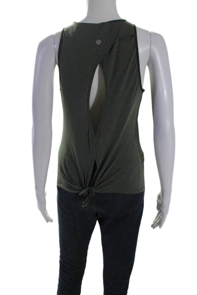 Lululemon Womens Cut Out Round Neck Pullover Activewear Tank Top Green Size S