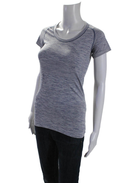 Lululemon Womens Stretch Short Sleeve Pullover Activewear Top Light Gray Size S