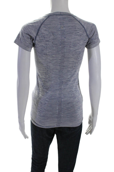 Lululemon Womens Stretch Short Sleeve Pullover Activewear Top Light Gray Size S