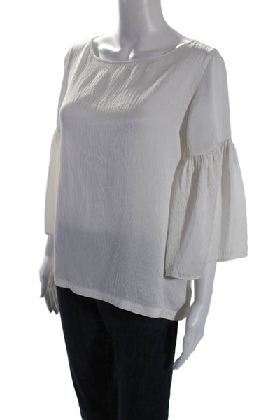 Otte New York Womens Silk Long Sleeve Pullover Blouse Top White Size S