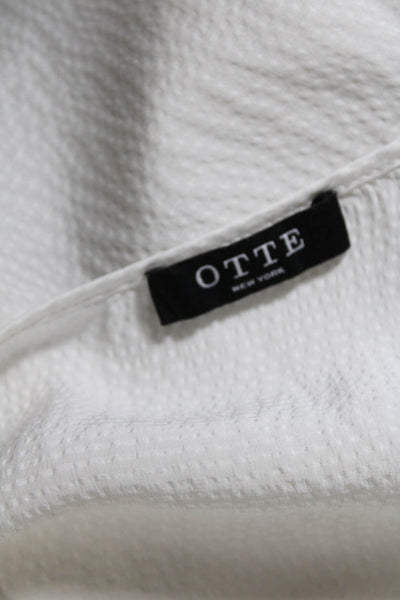 Otte New York Womens Silk Long Sleeve Pullover Blouse Top White Size S