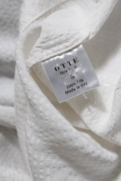 Otte New York Womens Silk Long Sleeve Pullover Blouse Top White Size S