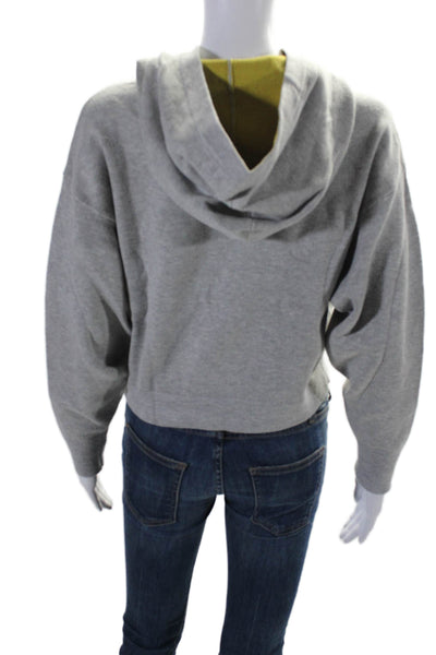 Maeve Anthropologie Womens Long Sleeve V-neck Rib Bottom Hoodie Gray Size XS
