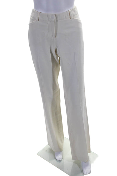 Yigal Azrouel Women's Hook Closure Flat Front Straight Leg Pants Beige Size 4