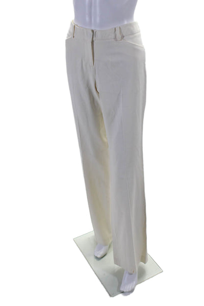 Yigal Azrouel Women's Hook Closure Flat Front Straight Leg Pants Beige Size 4