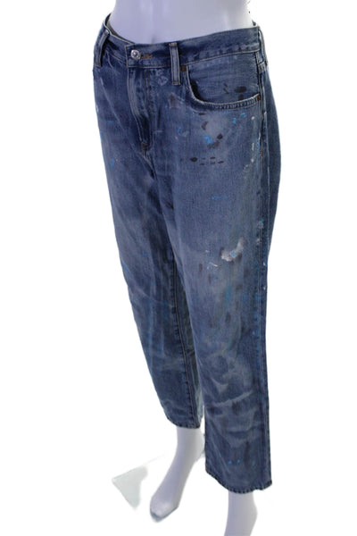 Polo Ralph Lauren Womens Cotton Avery Spotted Boyfriend Jeans Blue Size EUR 29