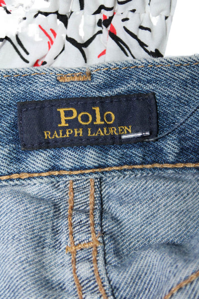 Polo Ralph Lauren Womens Cotton Avery Spotted Boyfriend Jeans Blue Size EUR 29