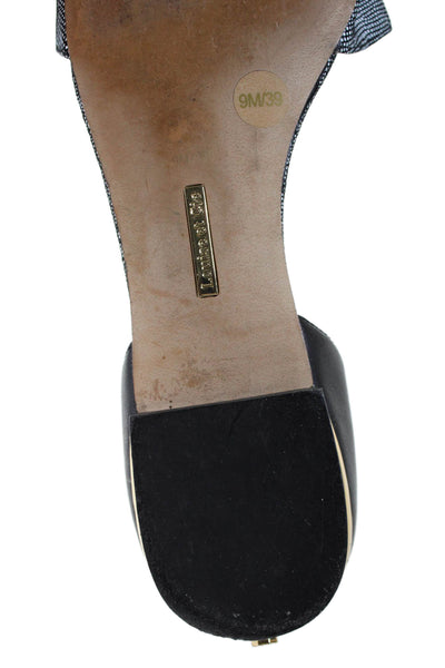 Louise et Cie Womens Leather Slide On D'Orsay Flats Black Size 9 Medium