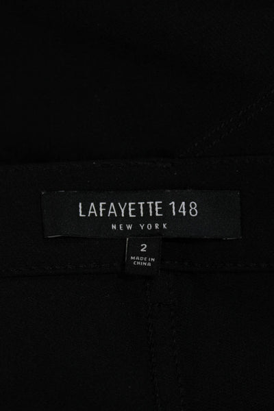 Lafayette 148 New York Womens High Rise Skinny Leg Pants Jet Black Size 2