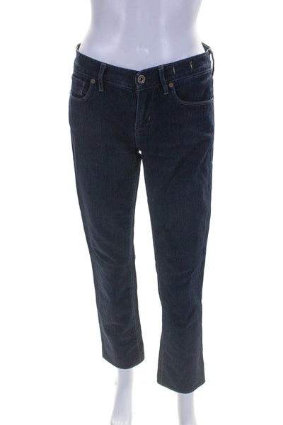 Madewell Womens Cotton Straight Leg Button Zip Dark Denim Jeans Blue Size EUR 27