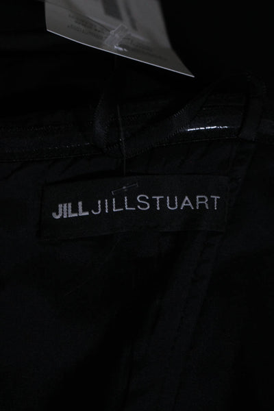 Jill Stuart Pleated Lined Strapless Square Neck Long Fancy Jumpsuit Black Size 2