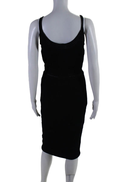 Rachel Rachel Roy Womens Stretch Knit V-Neck Sleeveless Dress Navy Size M