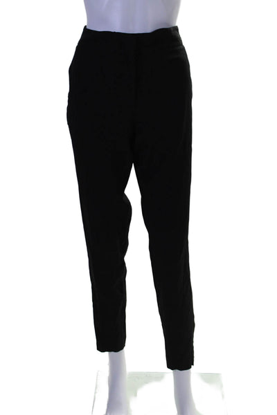 Piazza Sempione Womens Two Pocket Mid-Rise Tapered Pants Trousers Black Size 44