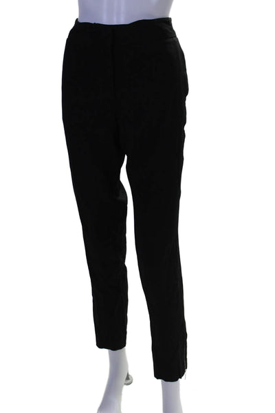 Piazza Sempione Womens Two Pocket Mid-Rise Tapered Pants Trousers Black Size 44