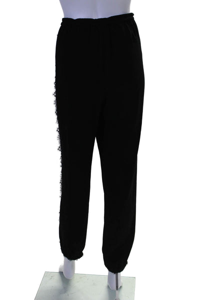 Sonia Rykiel Womens Lace Trim Stretch High-Rise Tapered Pants Black Size 44