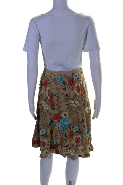 Johnny Was Women's Button Closure Lined Flare Floral Mini Skirt Size 10