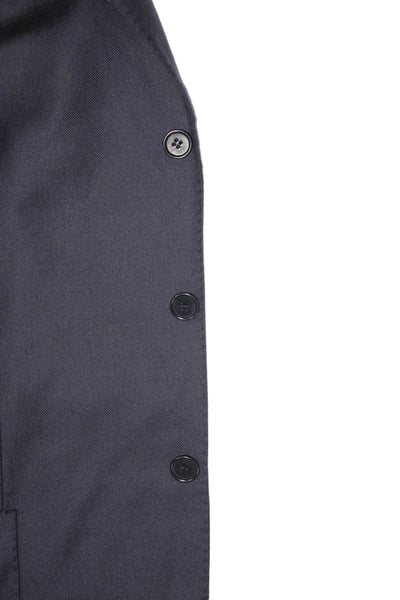 Kabay Mens Wool Navy Blue Three Button Long Sleeve Blazer Size 56