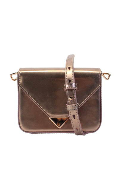 Alexander Wang Metallic Leather Rose Gold Hardware Cube Crossbody Pink