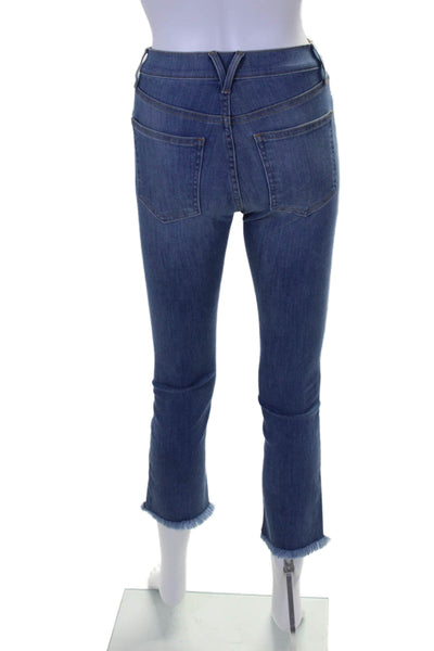 Veronica Beard High Rise Flare Fray Bottom Med Wash Denim Jeans Blue Size EUR 23