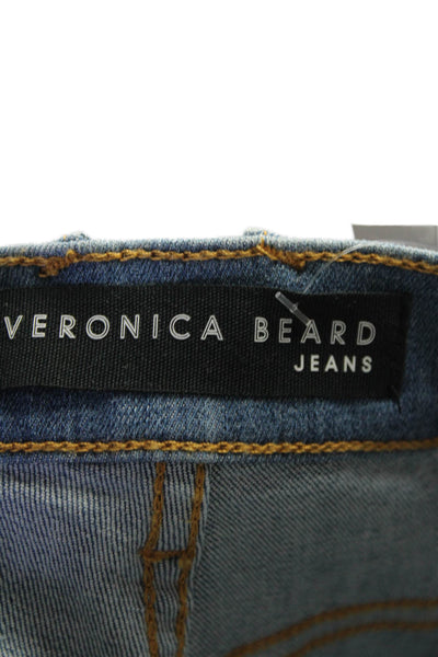 Veronica Beard High Rise Flare Fray Bottom Med Wash Denim Jeans Blue Size EUR 23