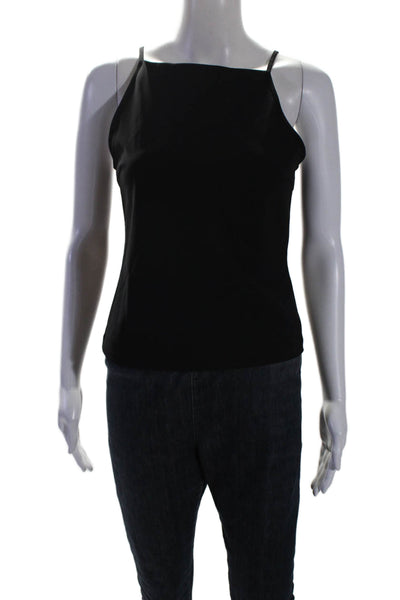 Theory Womens Square Neck Precision Ponte Sleeveless Tank Top Black Size Petite