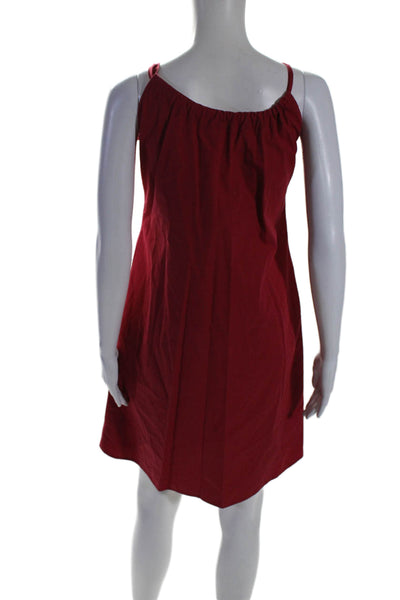 Shannon Mclean Womens Sleeveless Knee Length Sun Dress Red Cotton Size Medium