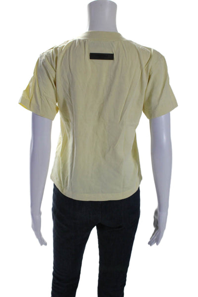 Essentials Womens Short Sleeves Tee Shirt Yellow Cotton Size Extra Small