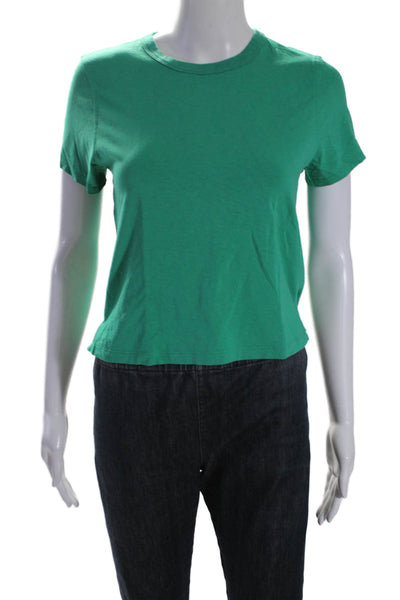 Lululemon Womens Short Sleeves Tee Shirt Jungle Green Cotton Blend Size 4