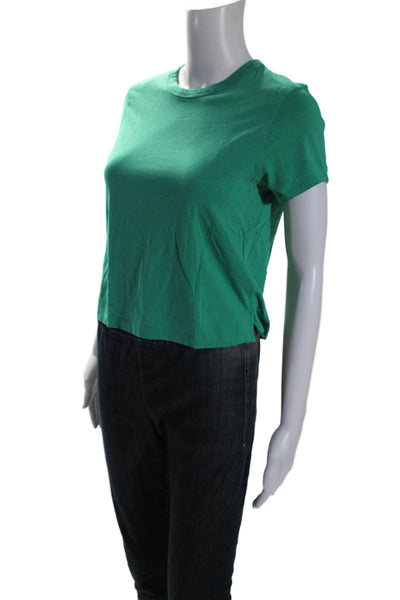 Lululemon Womens Short Sleeves Tee Shirt Jungle Green Cotton Blend Size 4