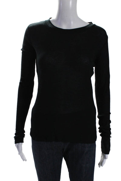 Rag & Bone Jean Womens Long Sleeves Pullover Sweater Black Cotton Size Small