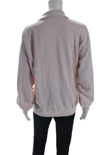 TNA Airy Womens Long Sleeves Boyfriend Sweatshirt Pink Cotton Size Small