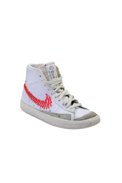 Nike Womens Blazer Mid 77 Vintage Zig Zag Lace Up Sneakers White Crimson Size 6