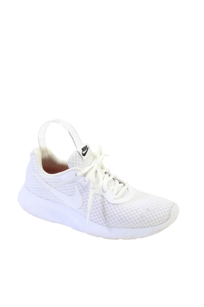 Nike Womens White Tanjun Lace Up Trainers Athletic Sneakers Shoes Size 8.5