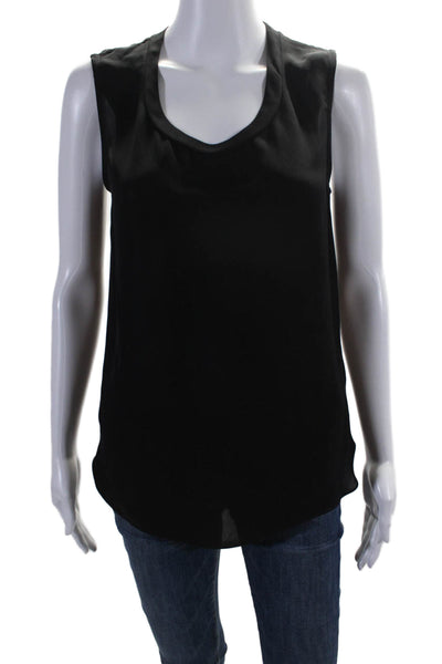 3.1 Phillip Lim Womens Silk Scoop Neck Sleeveless Tank Blouse Black Size 2