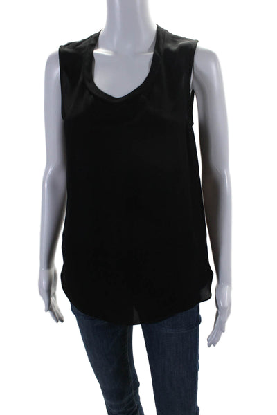 3.1 Phillip Lim Womens Silk Scoop Neck Sleeveless Tank Blouse Black Size 2