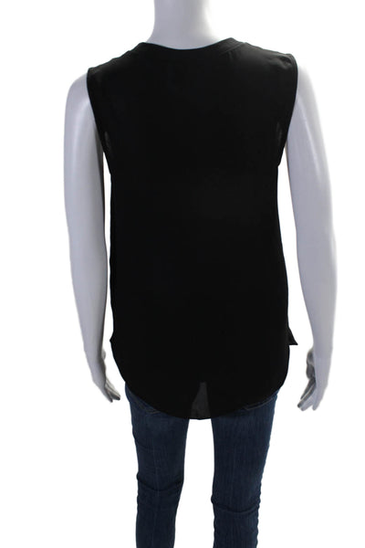 3.1 Phillip Lim Womens Silk Scoop Neck Sleeveless Tank Blouse Black Size 2