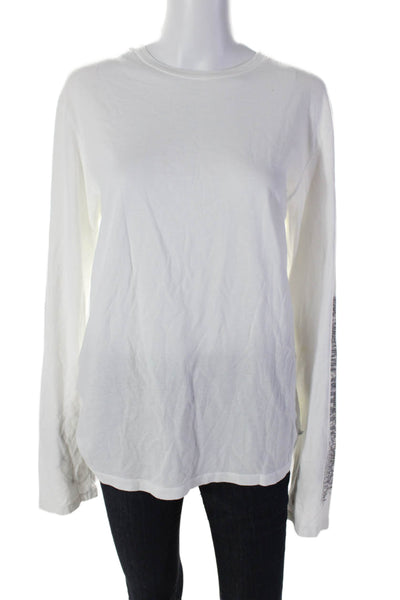 Standard James Perse Womens Cotton Long Sleeve Round Neck Basic Top White Size 2