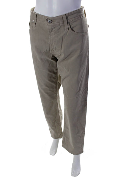 Adriano Goldschmied Womens Zip Button Long Casual Pants Khaki Tan Size EUR 34X32