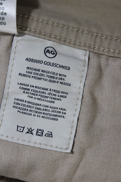 Adriano Goldschmied Womens Zip Button Long Casual Pants Khaki Tan Size EUR 34X32