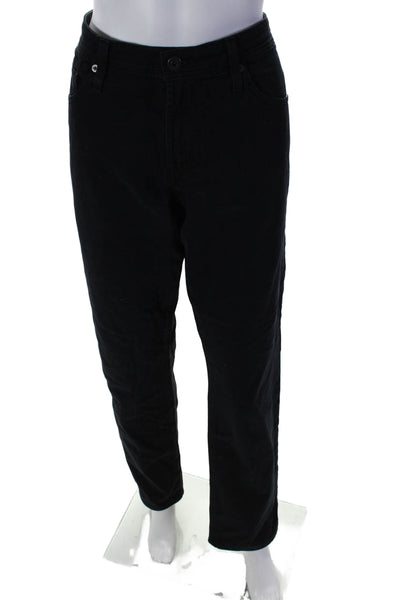 Adriano Goldschmied Womens Zip Button Straight Leg Jeans Black Size EUR 33X32