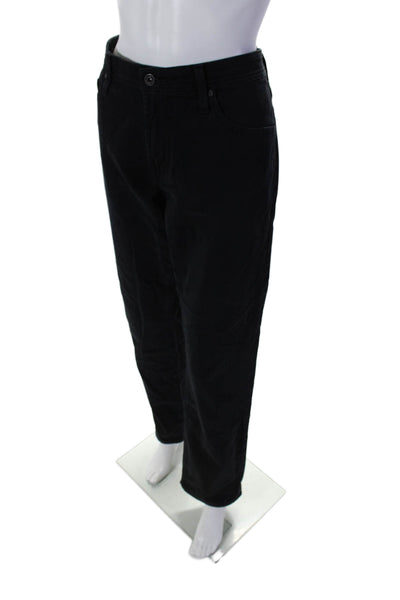 Adriano Goldschmied Womens Zip Button Straight Leg Jeans Black Size EUR 33X32