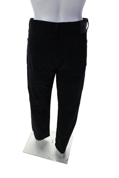 Adriano Goldschmied Womens Zip Button Straight Leg Jeans Black Size EUR 33X32