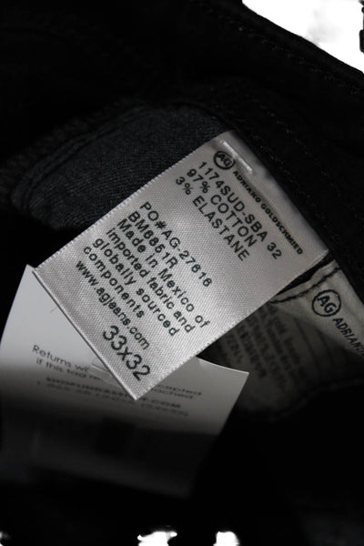 Adriano Goldschmied Womens Zip Button Straight Leg Jeans Black Size EUR 33X32