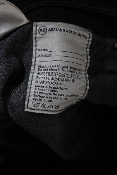 Adriano Goldschmied Womens Zip Button Straight Leg Jeans Black Size EUR 33X32