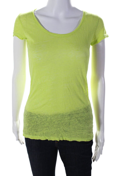 Majestic Filatures Womens Short Sleeve Scoop Neck Basic T Shirt Green Small