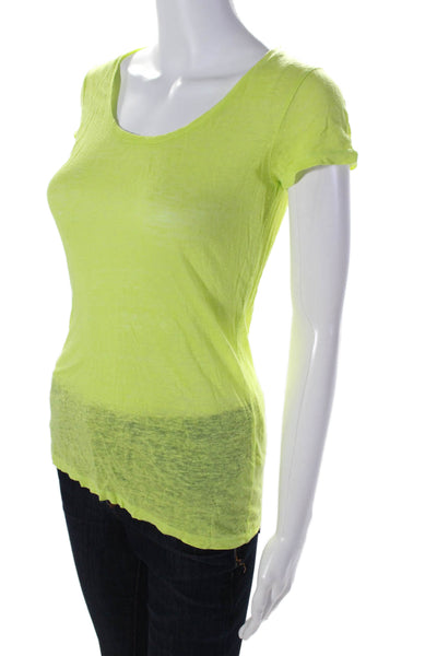 Majestic Filatures Womens Short Sleeve Scoop Neck Basic T Shirt Green Small