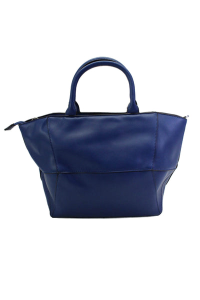 BCBGeneration Womens Top Zip Double Handle Single Strap Handbag Blue Large