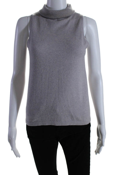 Bergdorf Goodman Womens Sleeveless Knit Turtleneck Top Lilac Size M